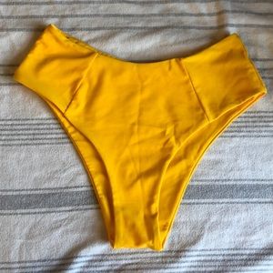 NWOT Yellow High Leg Cheeky Bikini Bottom